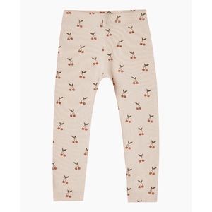 Rylee + Cru Beige Cherries Graphic Leggings Girls Size 12/14Y